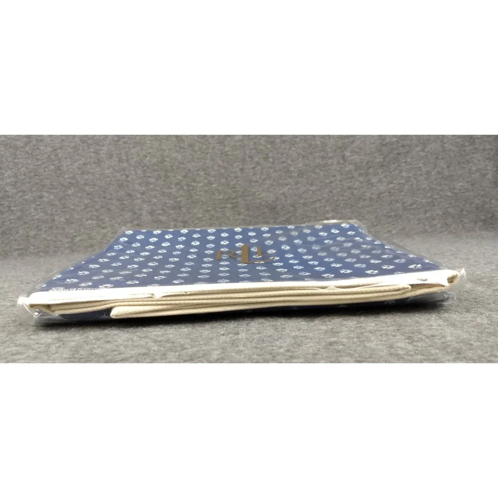 Ralph‎ Lauren Cote D'Azur Twin Flat Sheet Indigo Floral Cotton 350TC Italy NEW